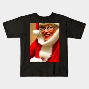 MS Clause Wearing a Santa's Disguise Kids T-Shirt